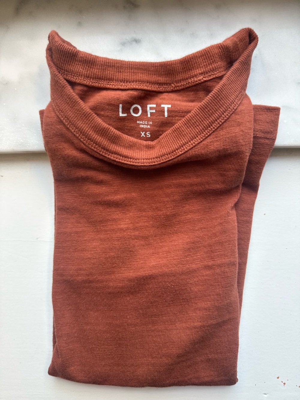 LOFT Slub Jersey Muscle Tank Rust Orange XS